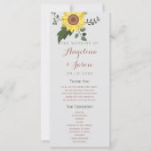 Sunflower Wedding Programme (Voorkant)