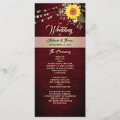 Sunflower Wedding Programme Programmakaart (Voorkant)