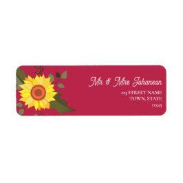 Sunflower Wedding Return-adres Etiket