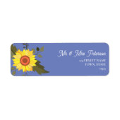 Sunflower Wedding Return-adres Etiket (Voorkant)