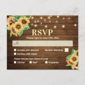 Sunflower Wedding RSVP Rustic Country Uitnodiging (Voorkant)