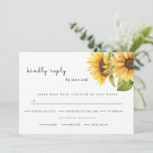  Sunflower wedding RSVP Save The Date (Staand voorkant)