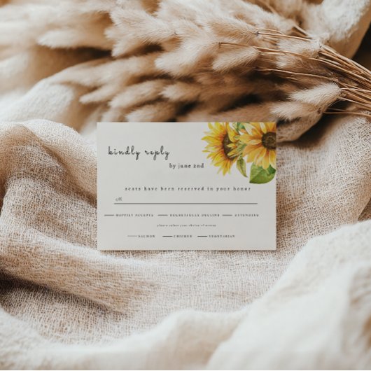  Sunflower wedding RSVP Save The Date