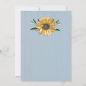 Sunflower Wedding Rustic Dusty Blue Barn Wood Kaart (Achterkant)