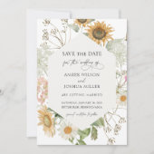 Sunflower Wedding Save the Date Invitation Kaart (Voorkant)