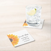 Sunflower Wedding Save the Date Kartonnen Onderzetters (Insitu)