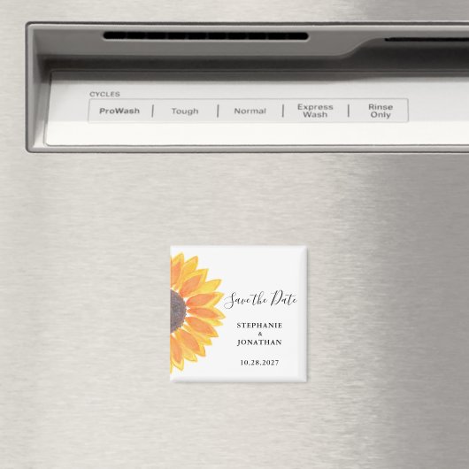 Sunflower Wedding Save the Date Magneet (Insitu (Vaatwasser))