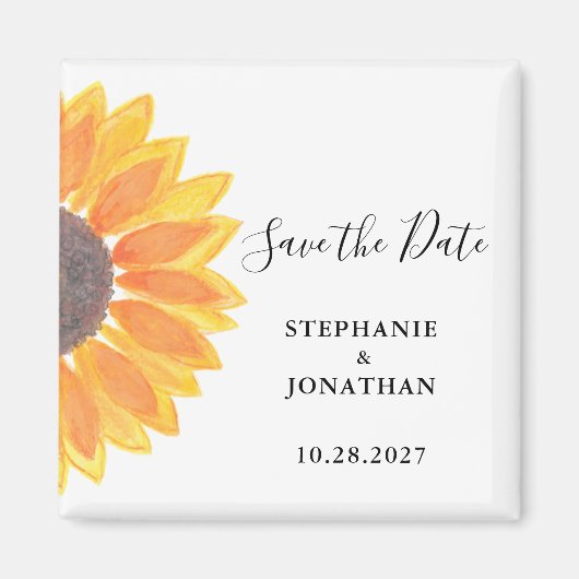 Sunflower Wedding Save the Date Magneet (Voorkant)