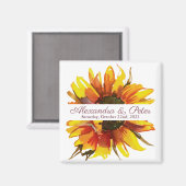 Sunflower Wedding Save the Date Magnet (Voorkant / Achterkant)