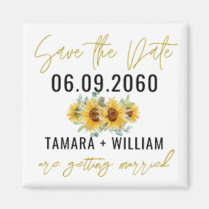 Sunflower Wedding Save The Date No Photo     Magneet