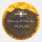 Sunflower Wedding Save the Date Stickers (Voorkant)