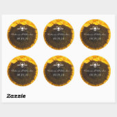 Sunflower Wedding Save the Date Stickers (Vel)