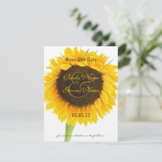 Sunflower Wedding Save the Dates Save The Date (Staand voorkant)