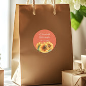 Sunflower Wedding Sticker