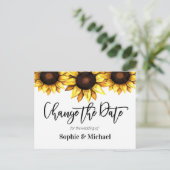 Sunflower Wedding Verandering de Uitnodiging van d (Staand voorkant)