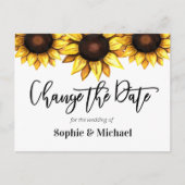 Sunflower Wedding Verandering de Uitnodiging van d (Voorkant)