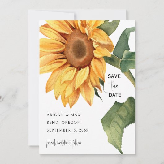 Sunflower Wedding Website Save the Date (Voorkant)