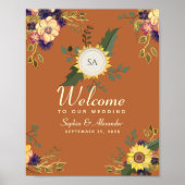 Sunflower Wedding WelkomstPoster Poster (Voorkant)
