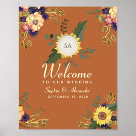 Sunflower Wedding WelkomstPoster Poster