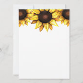 Sunflower Wedding White Yellow Floral Invitation Aankondiging (Achterkant)