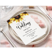 Sunflower Wedding White Yellow Floral Invitation Aankondiging