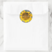 Sunflower Wedding with post wood 1 Ronde Sticker (Tas)