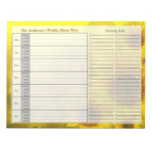 Sunflower Weekly Personalized Menu Plan Notepad Notitieblok (Voorkant)