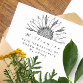 Sunflower Whimsical Name Return Address Rubberstempel