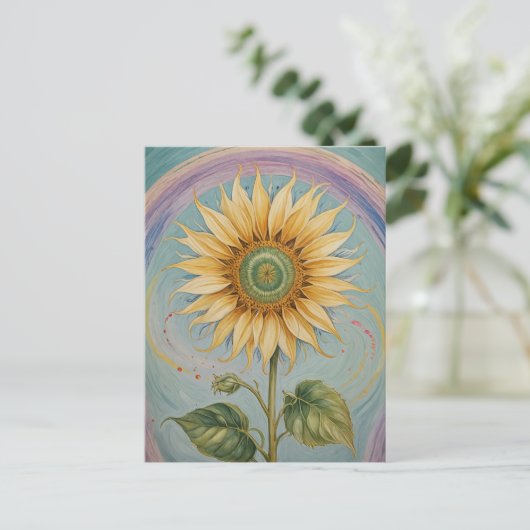 Sunflower Whimsy Briefkaart (Staand voorkant)