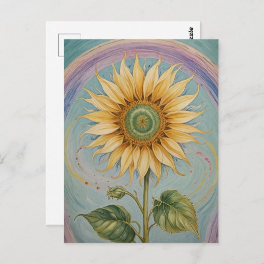Sunflower Whimsy Briefkaart (Voorkant / Achterkant)