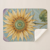 Sunflower Whimsy Sherpa Deken (Voorkant (horizontaal))