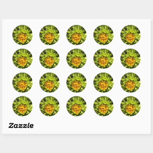 Sunflower Whirl Ronde Sticker (Vel)