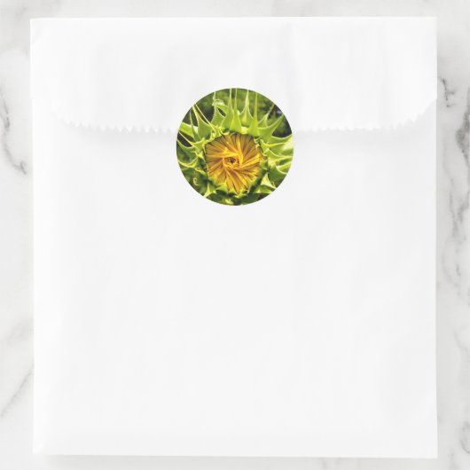 Sunflower Whirl Ronde Sticker (Tas)