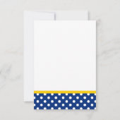 Sunflower White en Blue Polka Dot Response Card RSVP Kaartje (Achterkant)