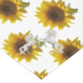 Sunflower White Horse Tablecloth Tafelkleed (Gekanteld)