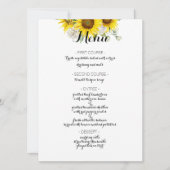 Sunflower white rose rustic wedding menu (Voorkant)
