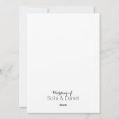 Sunflower white rose rustic wedding menu (Achterkant)