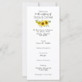 Sunflower white rose watercolor wedding Flat Card (Voorkant)