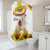 Sunflower White Teddy Bear Showgordijn Douchegordijn (In situ)