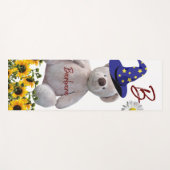 Sunflower White Teddy Bear Yoga Mat (Voorkant (horizontaal))
