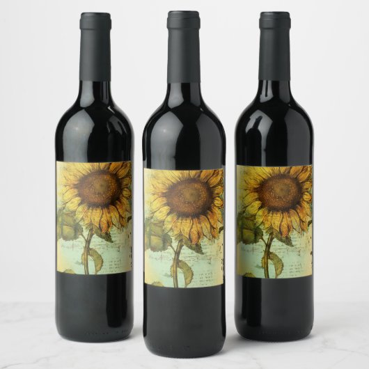 Sunflower Wijn Etiket (Flessen)