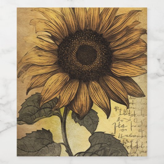 Sunflower Wijn Etiket (Enkel label)