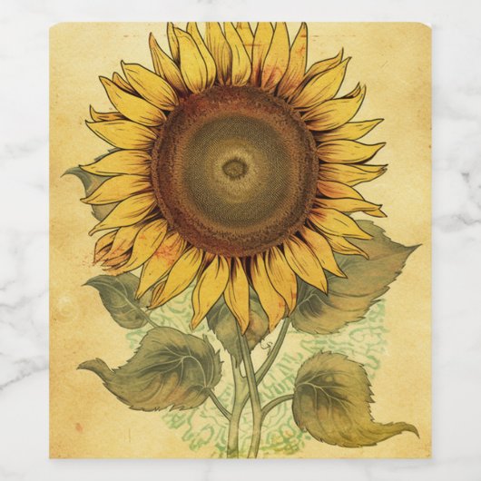 Sunflower Wijn Etiket (Enkel label)