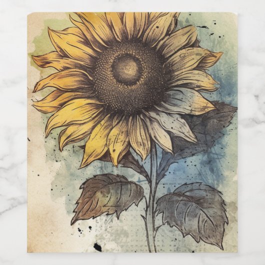 Sunflower Wijn Etiket (Enkel label)