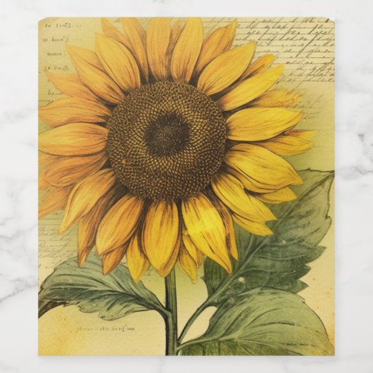 Sunflower Wijn Etiket (Enkel label)