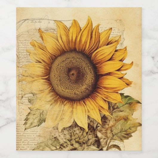 Sunflower Wijn Etiket (Enkel label)