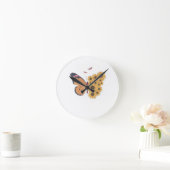 Sunflower Wings Timepiece – Butterfly Nature Wall  Ronde Klok (Huis)