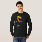 Sunflower With Purple Ribbon Epilepsy Awareness Da T-shirt (Voorkant volledig)