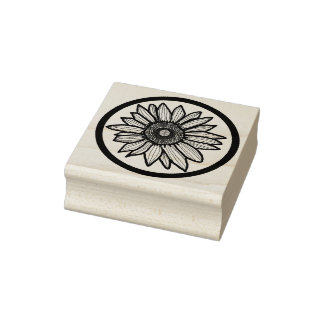 Sunflower Wood Art Stamp Rubberstempel