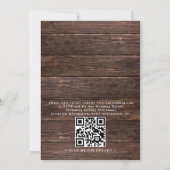 Sunflower Wood & Mason Jar Budget QR Code Wedding Kaart (Achterkant)